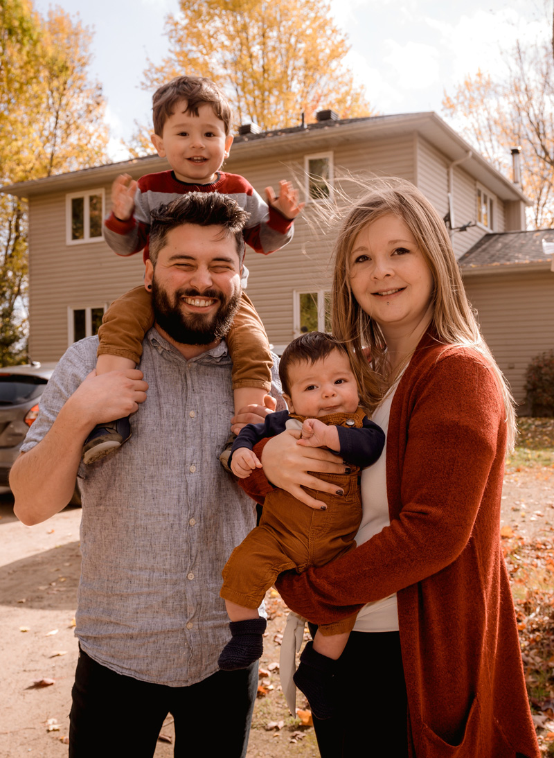 group photo of a family smiling